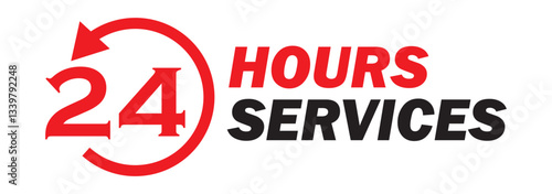 24 hours icons. 24 hours support.
