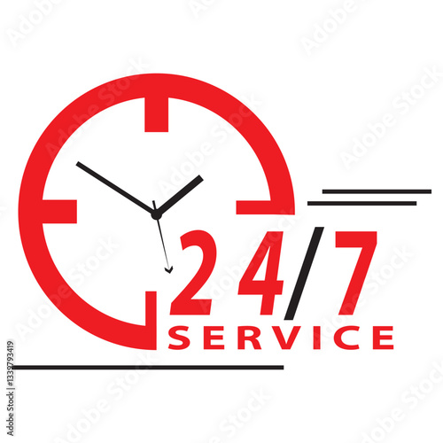 24 hour service icon. 24 hours icon. 24 hours order execution or delivery service icon. 24 hours icon flat style on a white background.