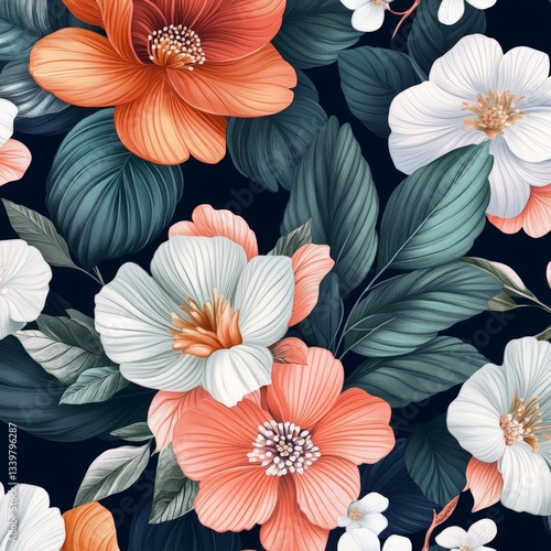 Wallpaper Mural Floral Pattern Background Torontodigital.ca