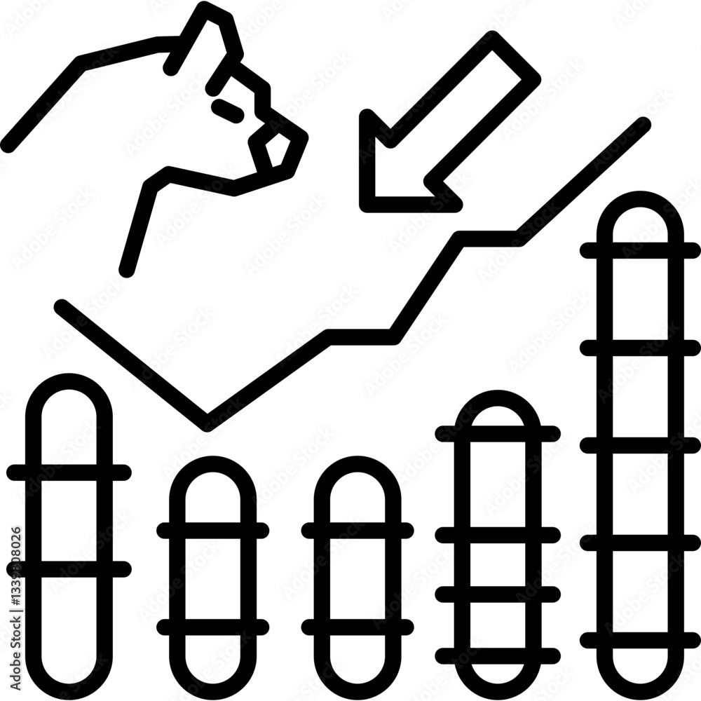 Bear Market Icon Vector Element Bear Market Icon Vector Element