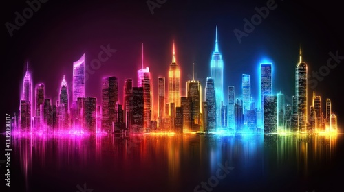 Neon Cityscape: A Vibrant, Illuminated Metropolis