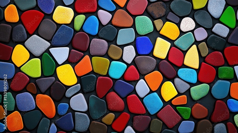 Vibrant Colorful Pebble Mosaic: A Stunning Array of Hues and Textures Vibrant Colorful Pebble Mosaic: A Stunning Array of Hues and Textures