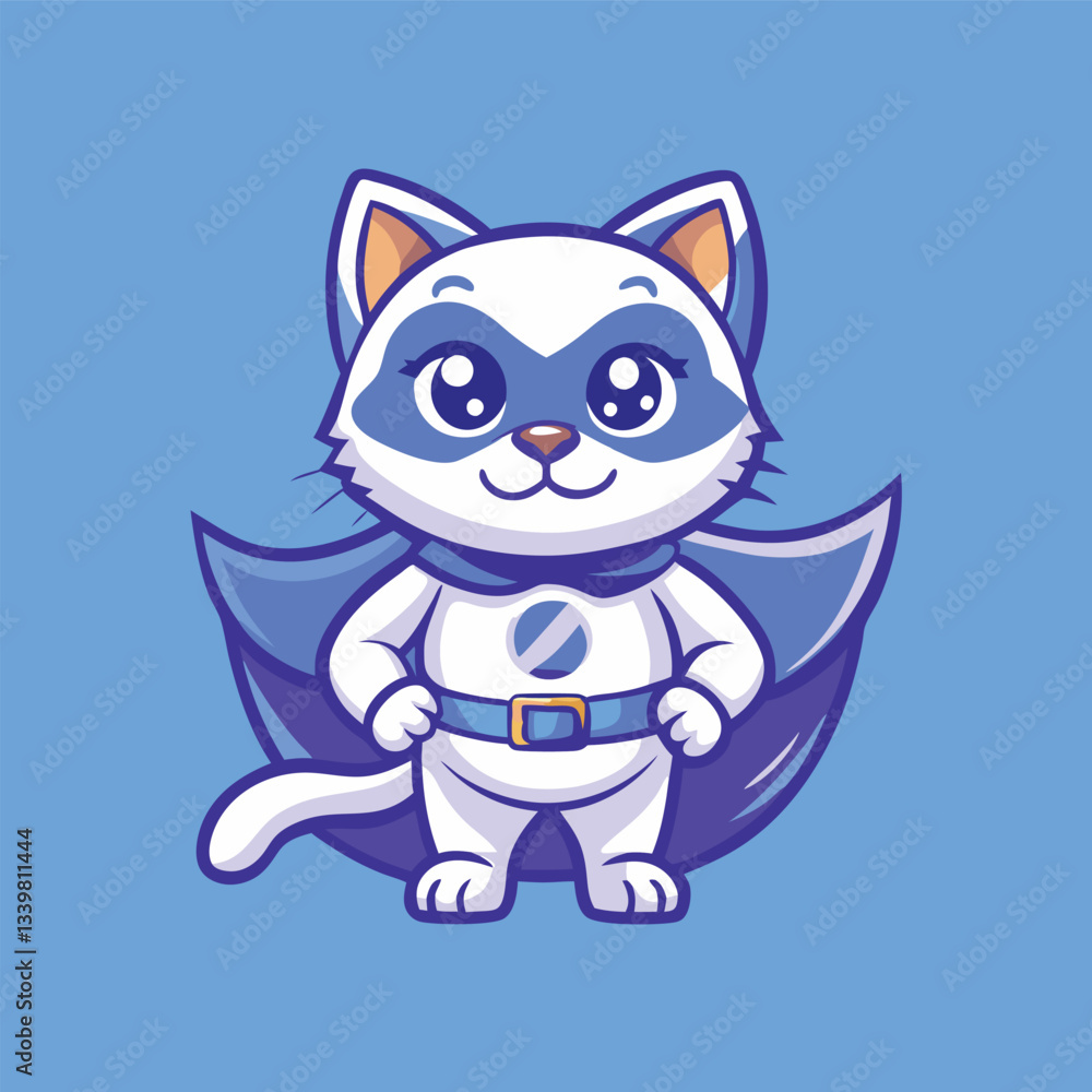 Mighty Super Hero Cat in Vector Illustration Mighty Super Hero Cat in Vector Illustration
