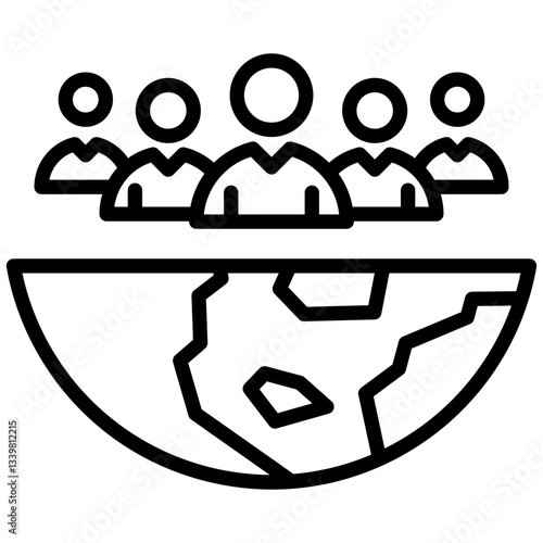 Population icon in Outline Style. Simple Vector Design. Simple Vector Outline Icon