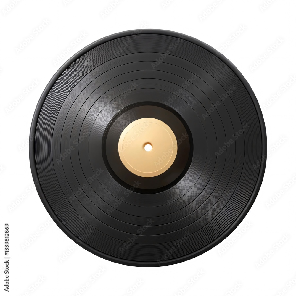 Obraz premium Simple Black Silhouette Vinyl Record A Vintage Music Icon