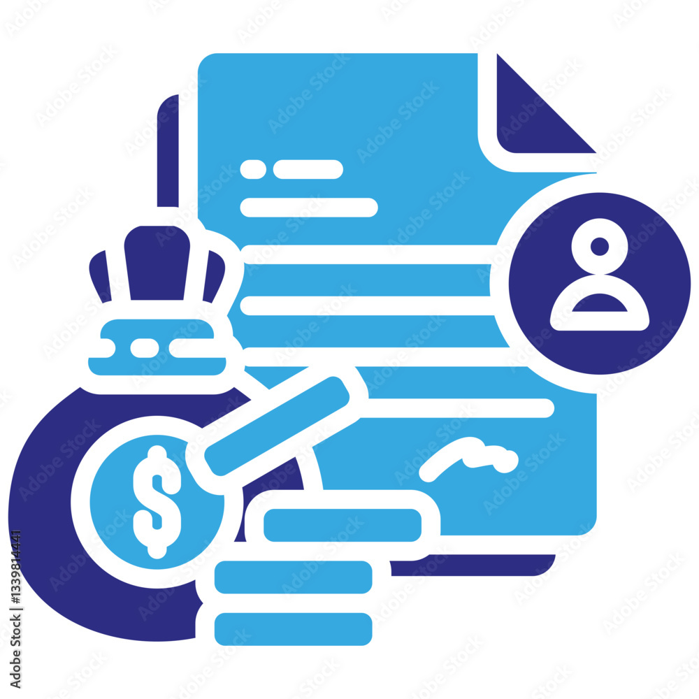 Obraz premium Earnings icon in Glyph Dual Color Style. Simple Vector Design. Simple Vector Glyph Icon