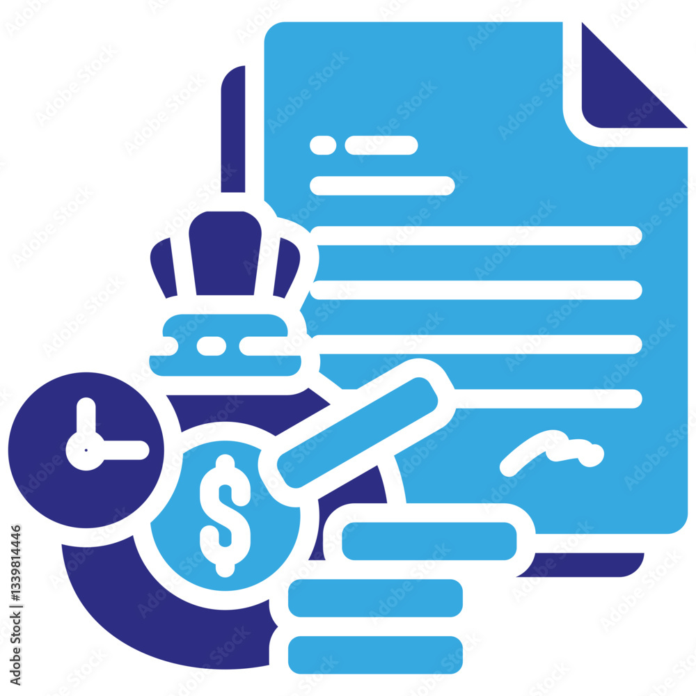 Obraz premium Deposit icon in Glyph Dual Color Style. Simple Vector Design. Simple Vector Glyph Icon