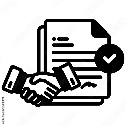 Contract icon in Mix Filled Style. Simple Vector Design. Simple Vector Outline Filled Icon