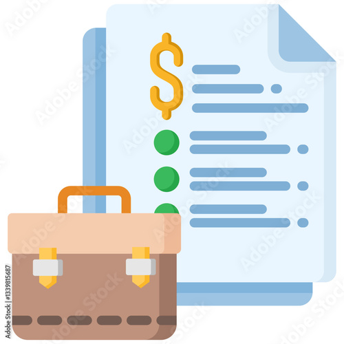 Job Offer icon in Flat Color Style. Simple Vector Design. Simple Vector Flat Icon