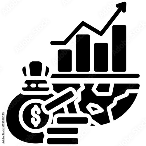 Economic icon in Glyph Style. Simple Vector Design. Simple Vector Glyph Icon