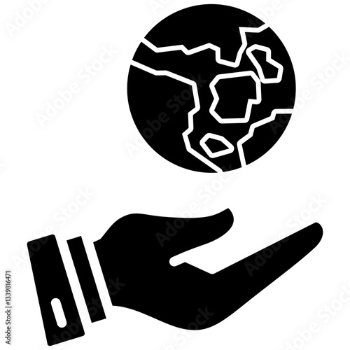 World icon in Glyph Style. Simple Vector Design. Simple Vector Glyph Icon