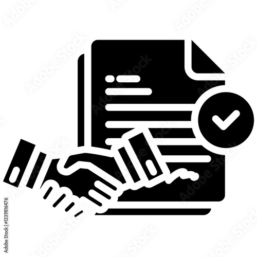 Contract icon in Glyph Style. Simple Vector Design. Simple Vector Glyph Icon