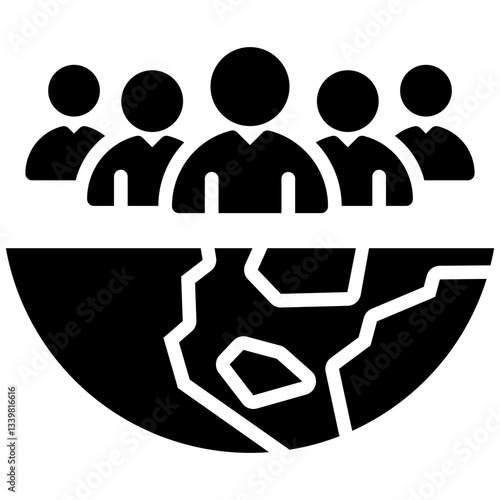 Population icon in Glyph Style. Simple Vector Design. Simple Vector Glyph Icon