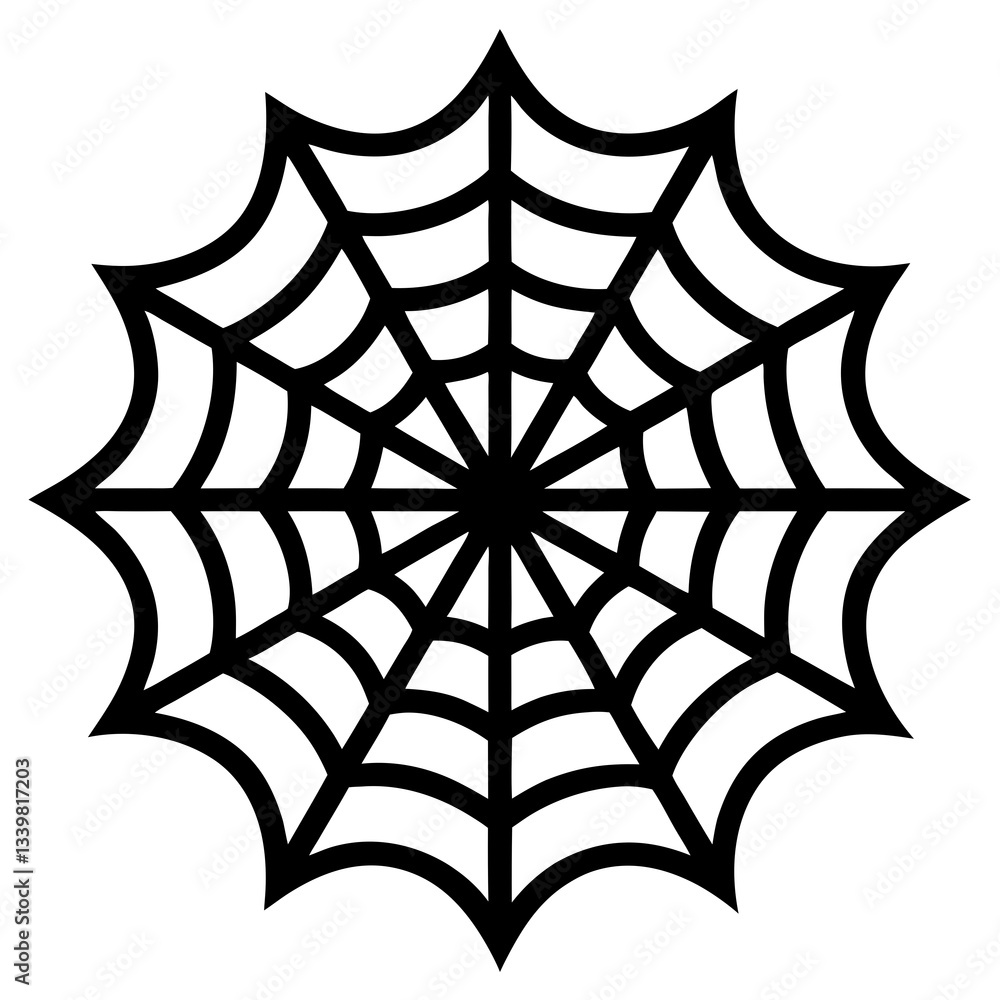 Obraz premium spider net Simple black silhouette, Black silhouette vector icon, silhouette illustration