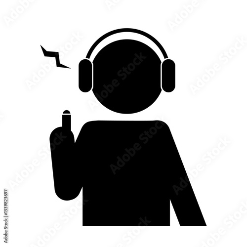 聴力検査をする人のピクトグラム