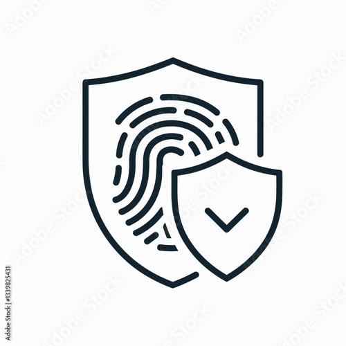 Fingerprint Security Shield – Biometric Authentication Icon