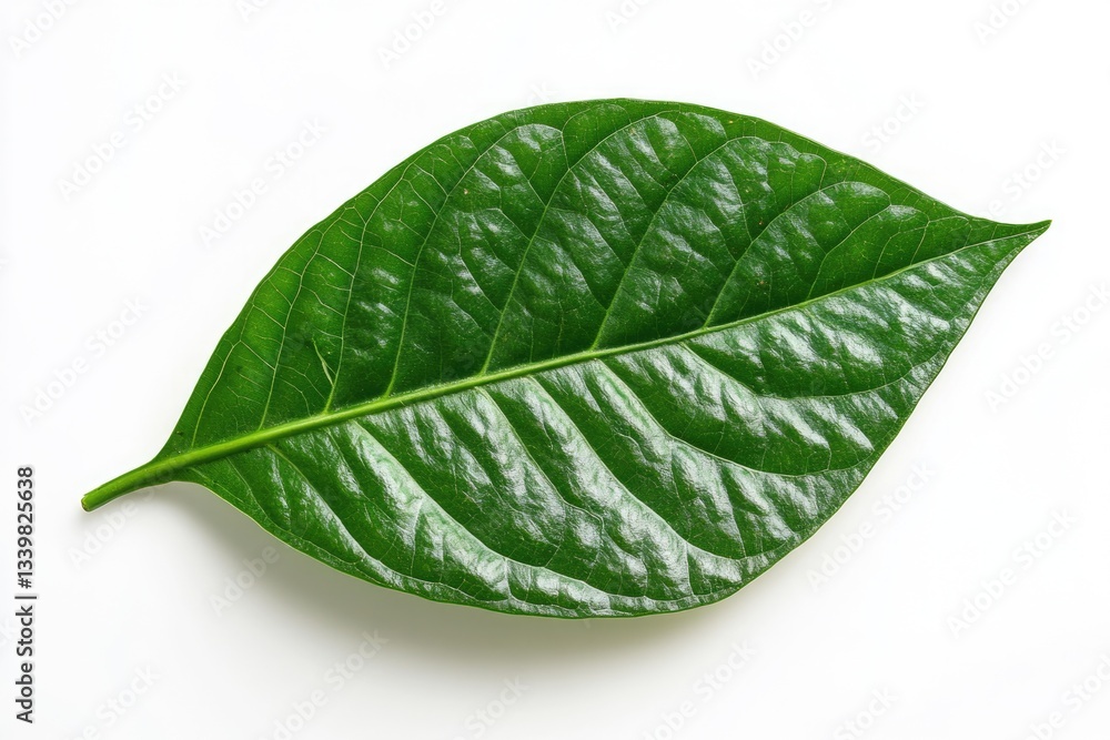 Obraz premium Fresh Green Betel Leaf Isolated on White Background - A Natural Herb for Culinary and Cultural Uses