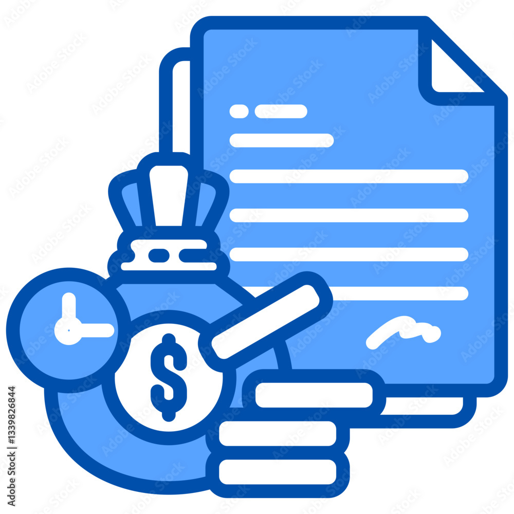 Obraz premium Deposit icon in Blue Color Style. Simple Vector Design. Simple Vector Flat Icon