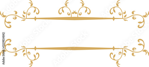 Ornate golden decorative frames with floral patterns on white background.