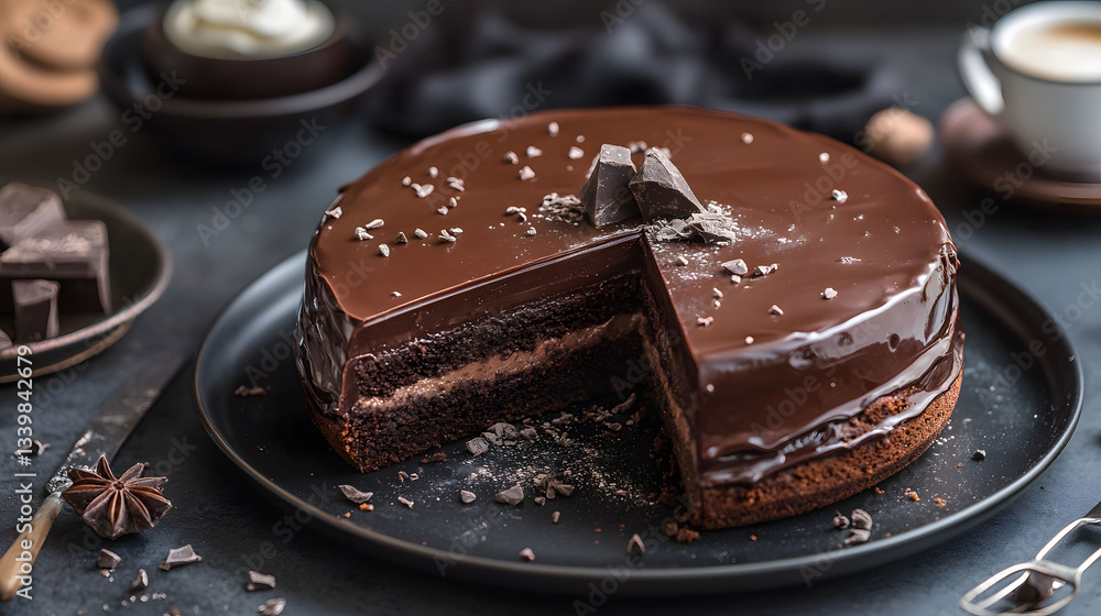 chocolate cake on a plate chocolate cake on a plate
