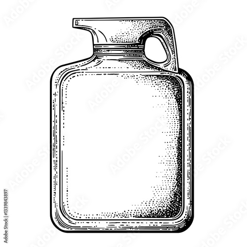 Vintage hand-drawn illustration of a classic bottle design capturing the essence of craftsmanship and nostalgia in a timeless style