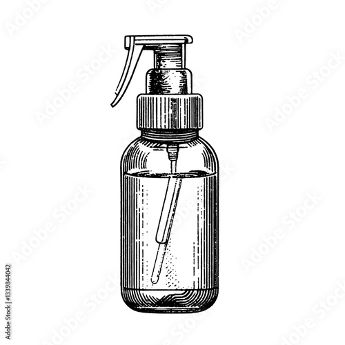 Engraved vintage bottle design showing intricate details suitable for tattoo art and premium product branding