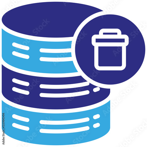 Delete database icon in Glyph Dual Color Style. Simple Vector Design. Simple Vector Glyph Icon