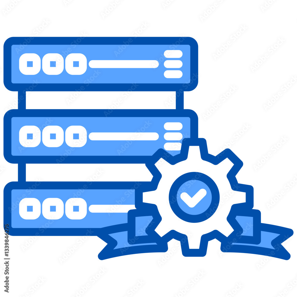 Data quality icon in Blue Color Style. Simple Vector Design. Simple Vector Flat Icon Data quality icon in Blue Color Style. Simple Vector Design. Simple Vector Flat Icon