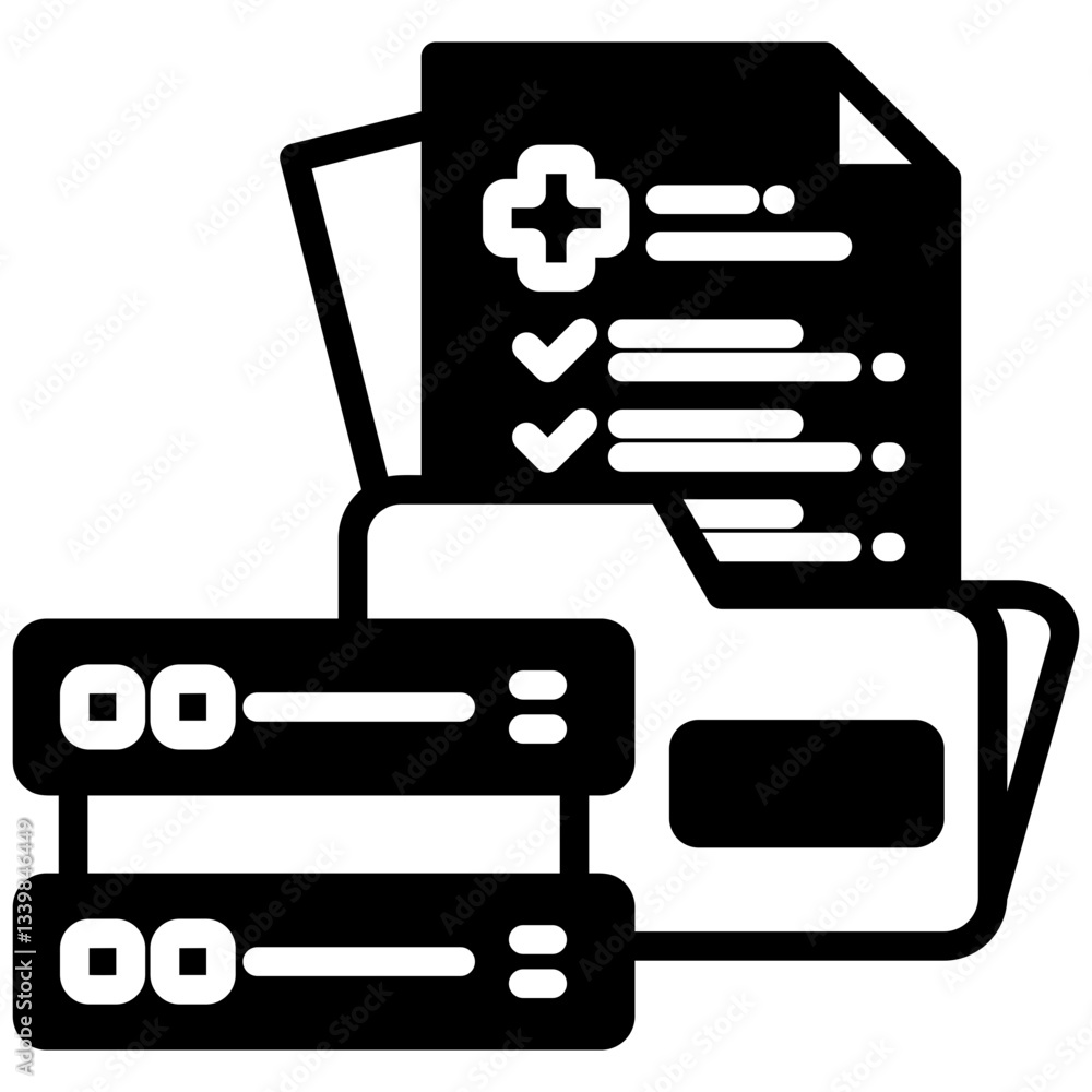 Database icon in Mix Filled Style. Simple Vector Design. Simple Vector Outline Filled Icon