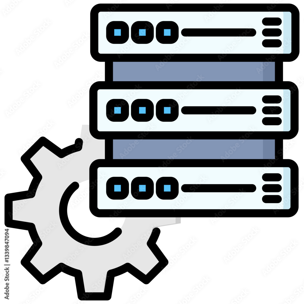 Data management icon in Flat Color Style With Outline. Simple Vector Design. Simple Vector Flat Icon Data management icon in Flat Color Style With Outline. Simple Vector Design. Simple Vector Flat Icon