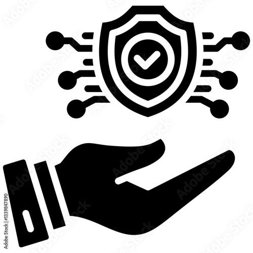 Cyber security icon in Glyph Style. Simple Vector Design. Simple Vector Glyph Icon