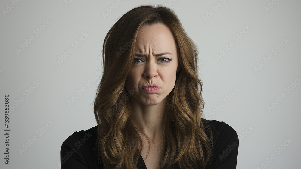 Obraz premium woman's grimace. A woman reacting with disgust.