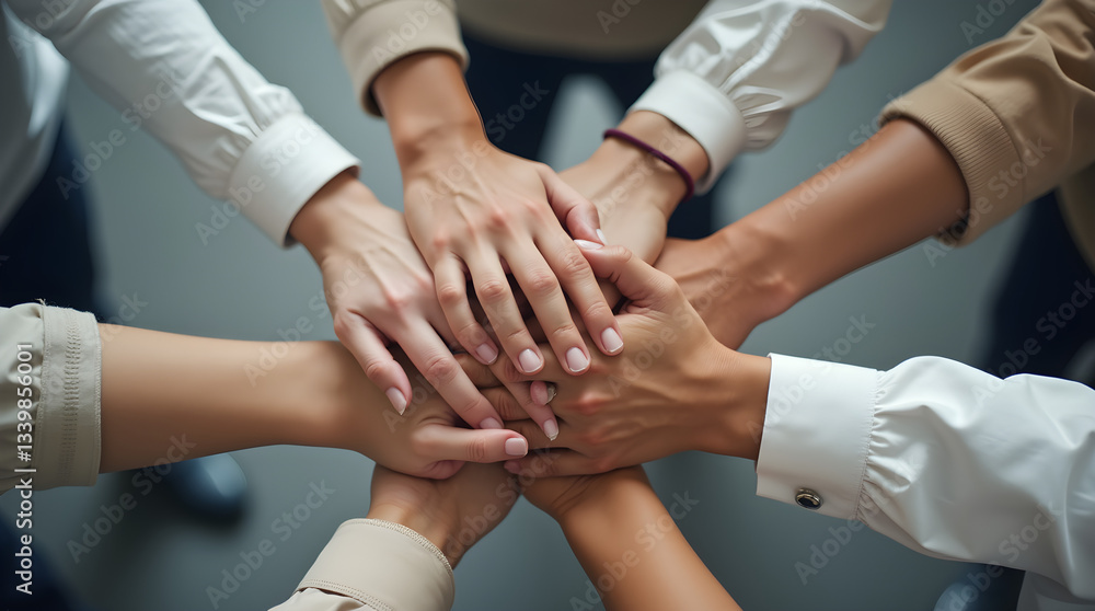 Diverse Hands Stacked Circle - Teamwork Unity Business Diverse Hands Stacked Circle - Teamwork Unity Business