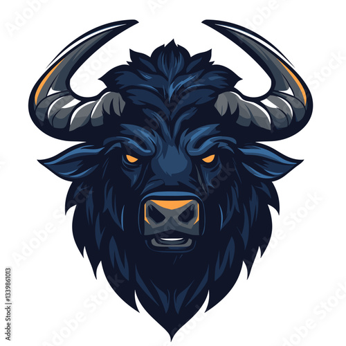 Powerful esports logo featuring a yak with thick shaggy fur and curved horns designed for competitive gaming teams