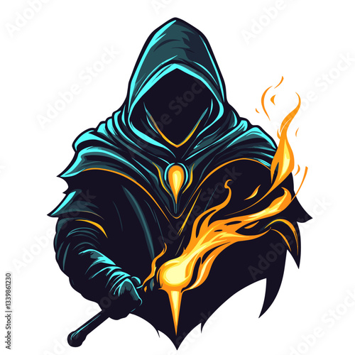 Mystical mage logo featuring glowing runes and shadowy elements perfect for esports branding