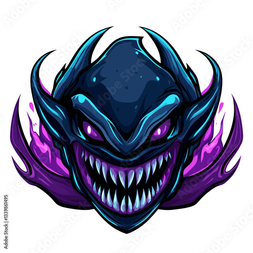 Energizing esports logo featuring a massive sea leviathan with glowing abyssal eyes in a vibrant design