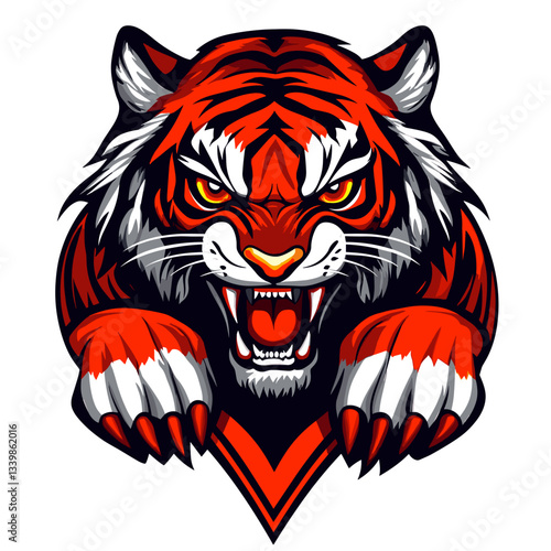 Fierce esports logo featuring a tiger with blood-red stripes glowing fiercely in a dynamic design for competitive gaming