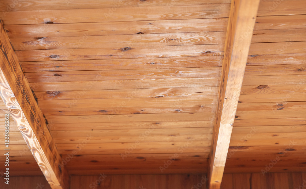 wood beam ceiling, red bricks pattern and wall on background. wood beam ceiling, red bricks pattern and wall on background.
