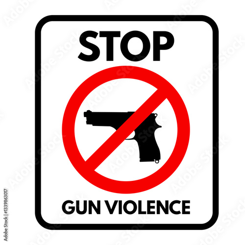 Stop  gun violence sign - vector illustration