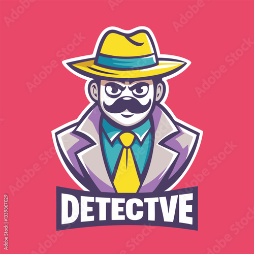 Enigmatic Detective Mascot with Stylish Cartoonish Appearance