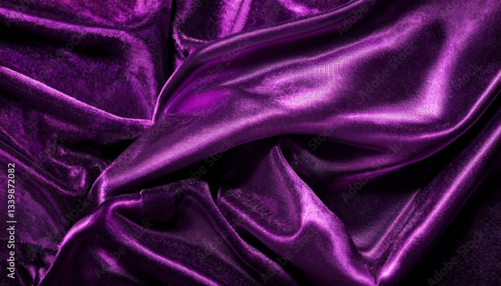 Obraz premium 深い紫色のベロア生地の質感、光沢感と陰影が織り成す柔らかな印象のデザイン。 