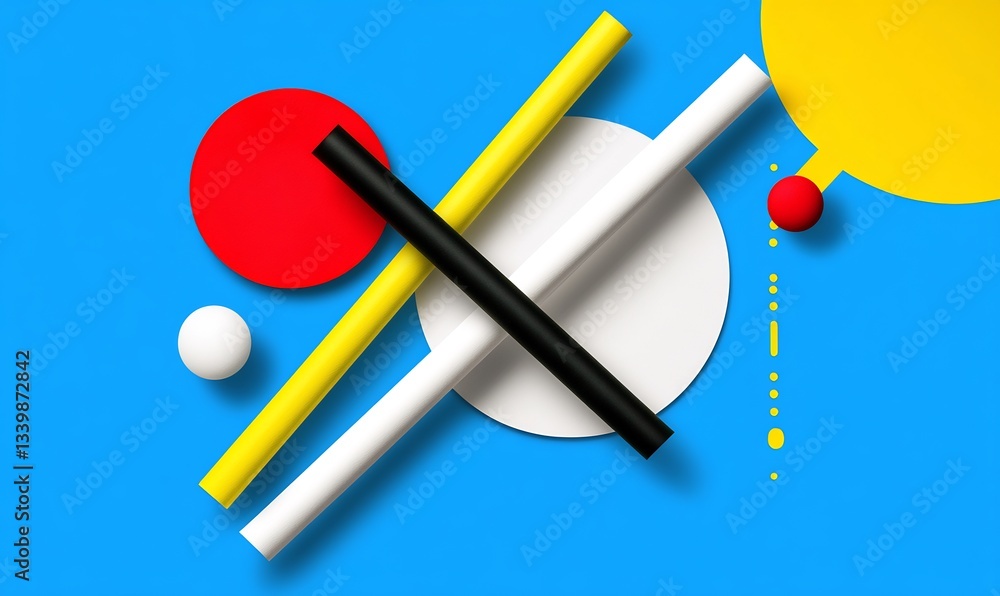 Abstract geometric shapes, vibrant colors, blue background, design element, website banner Abstract geometric shapes, vibrant colors, blue background, design element, website banner