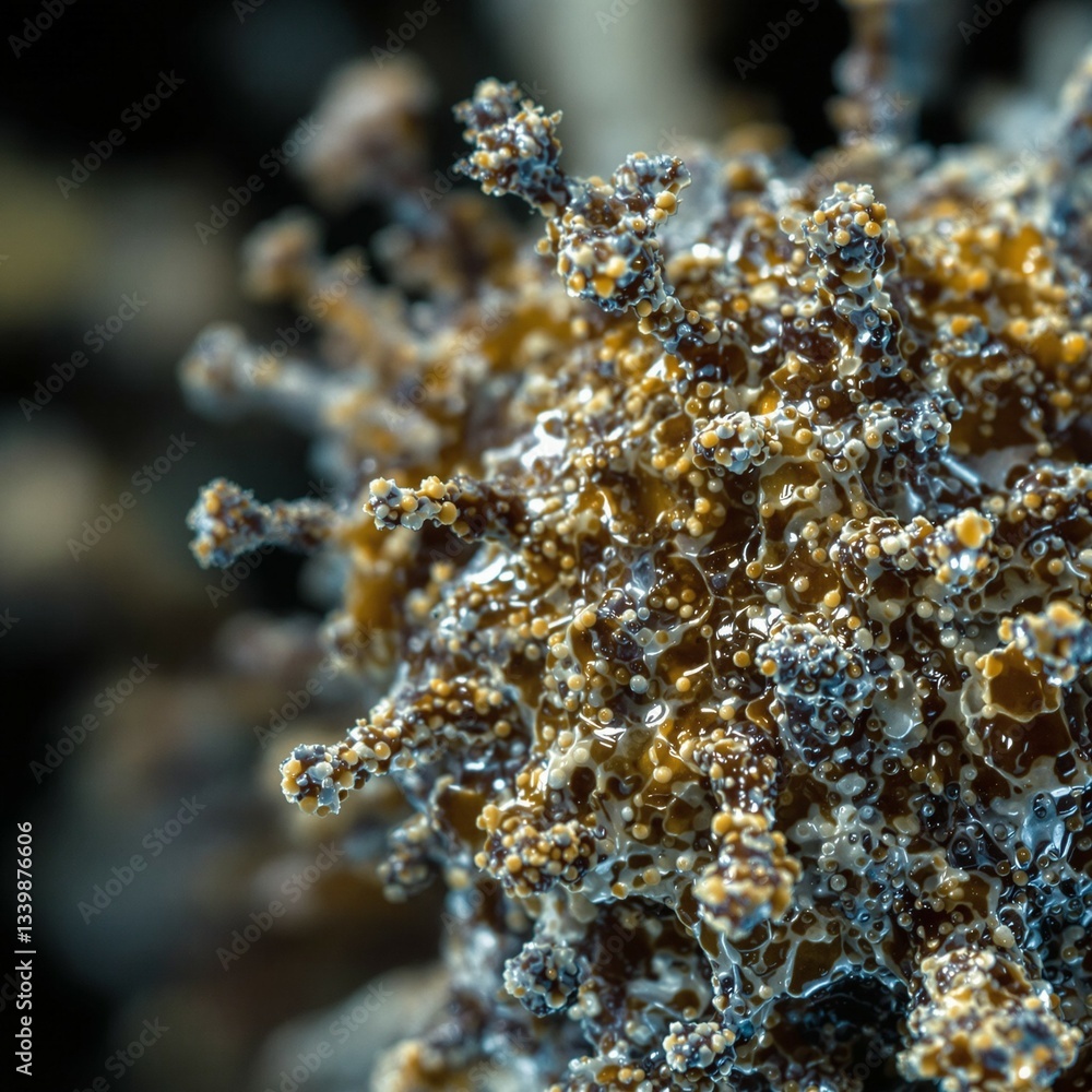 Fototapeta premium Macro close up under microscope of a virus