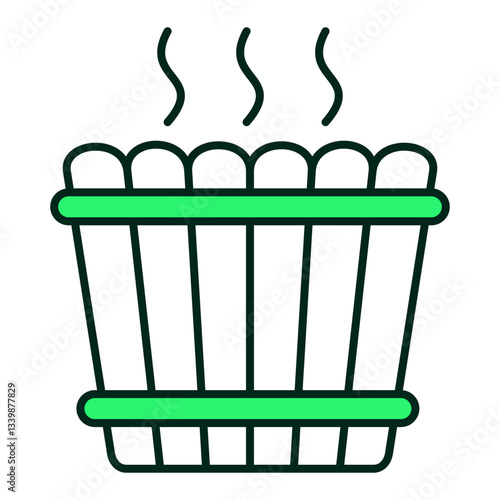 Sauna and Steam Room Icon – Heat Therapy, Relaxation Treatment, Spa Experience, Editable Stroke