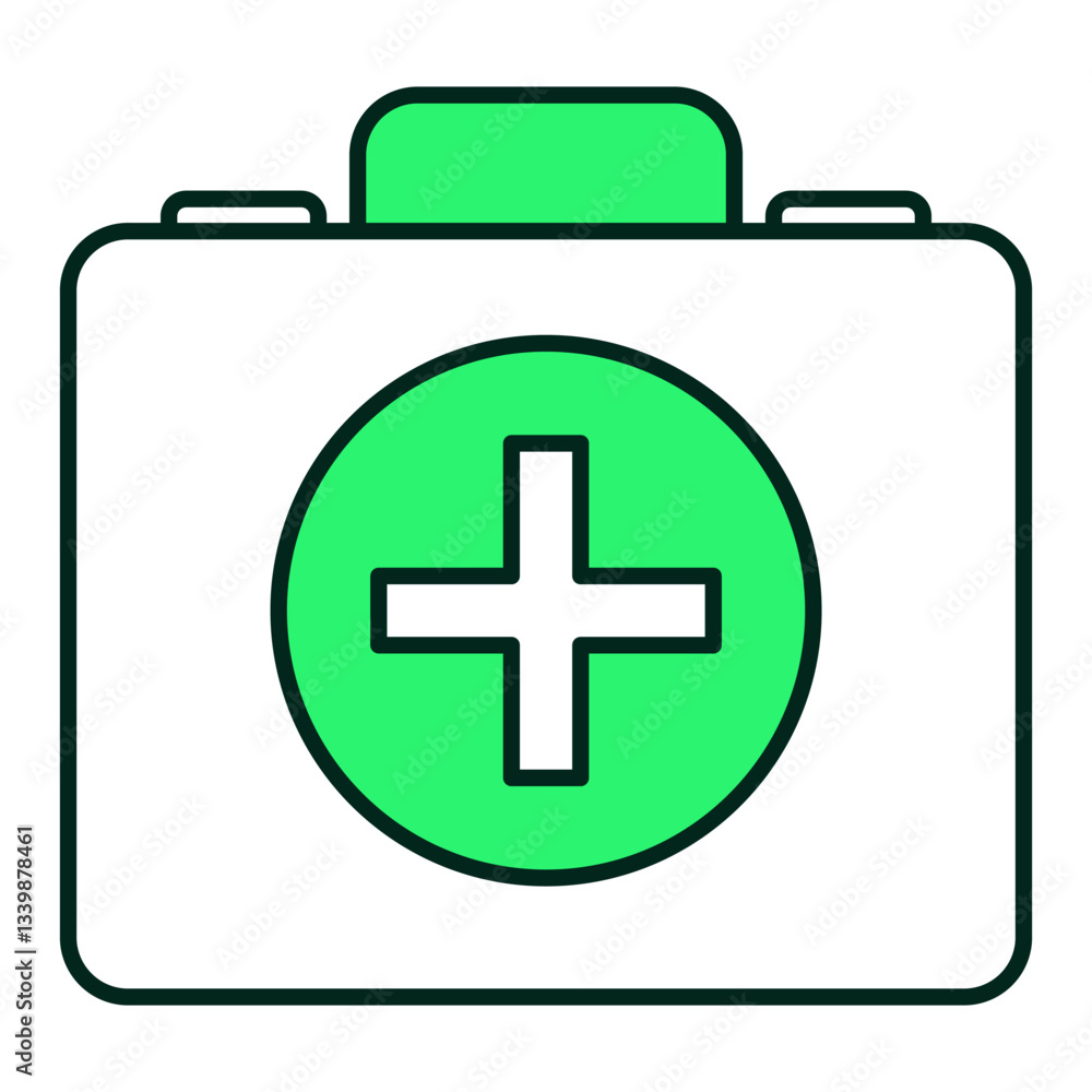 Obraz premium First Aid Treatment Icon – Emergency Care, Health Assistance, Editable Stroke