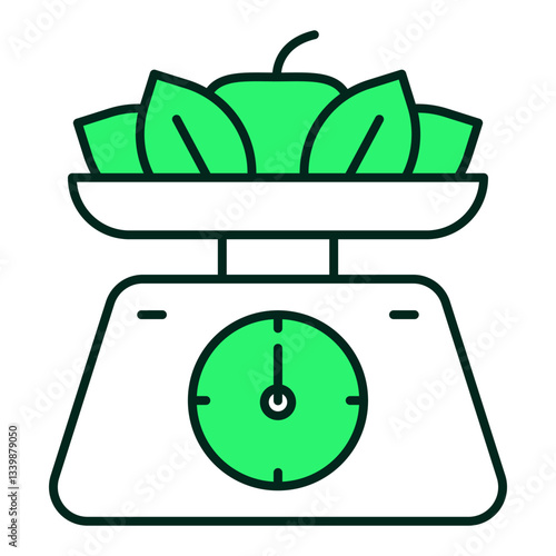 Balanced or Maintenance Icon – Healthy Diet, Weight Control, Nutrition Monitoring, Editable Stroke