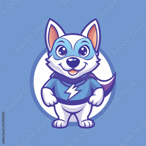 Vector Illustration of a Hero Dog Mascot Super Cartoon Character