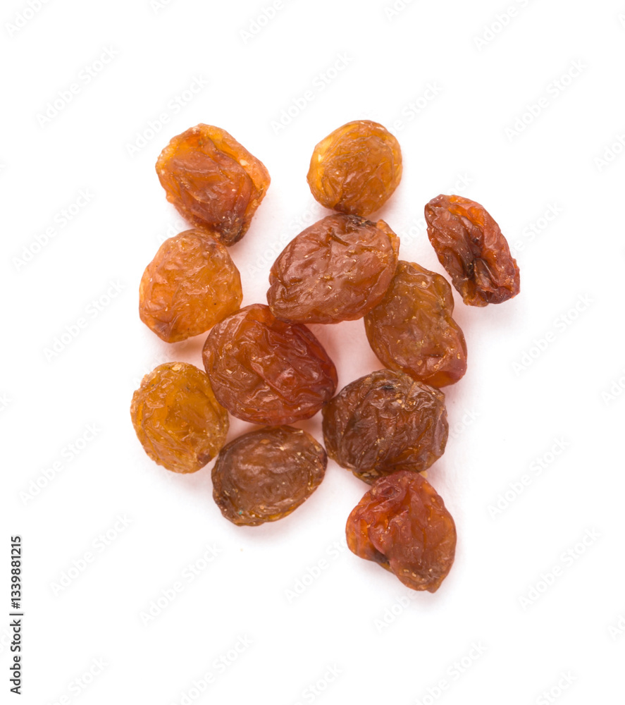 light raisins on white background light raisins on white background