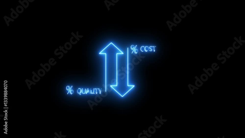 Quality control and company cost reduction. Digital interface showcasing strategic planning and performance enhancement through innovation and decision making.Quality and cost control idea.