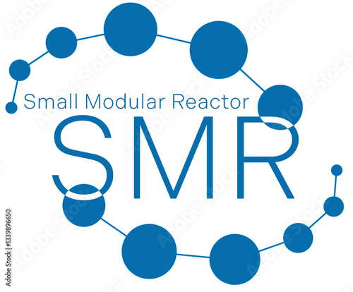 Obraz na płótnie concept of a SMR small modular nuclear reactor power plant on a sunny day. SMR is a future energy concept. 3d rendering. w salonie